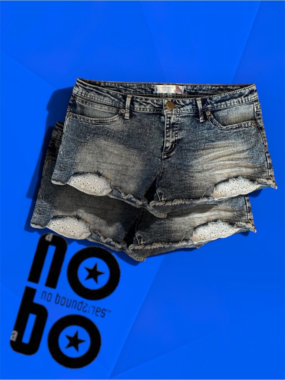 No Boundaries by Walmart Stores Women's Juniors Denim Shorts Size 32 Waist